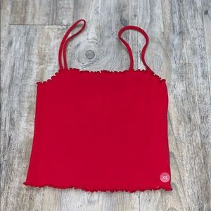 Red Straight Lined Tank top